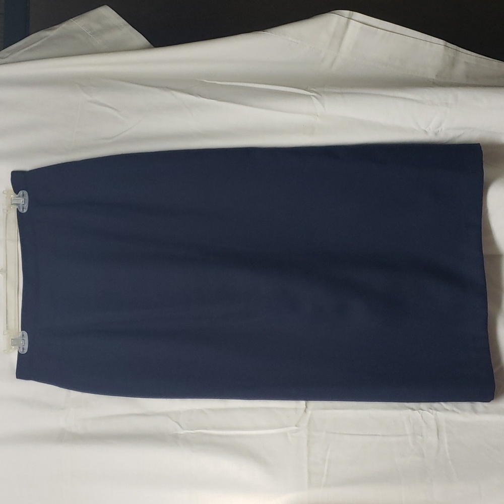 Long Navy Blue Vintage IHNY Academia Lined Winter Skirt Sz14